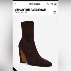 Steve Madden Dark Brown Suede Sock Bootie